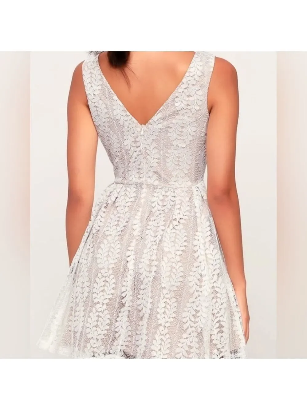 Lulus All of My Heart White Lace Skater Dress Sz. XS - Picture 2 of 9